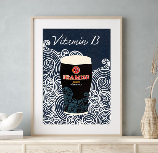 Vitamin B Beamish Sea Waves Print | Mauds Studio