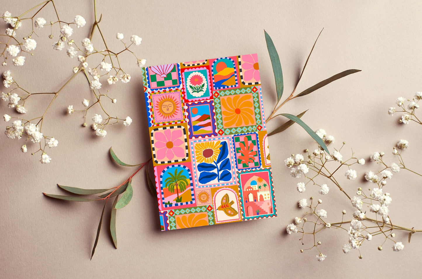 Travel Stamps Greeting Card | Mauds Studio