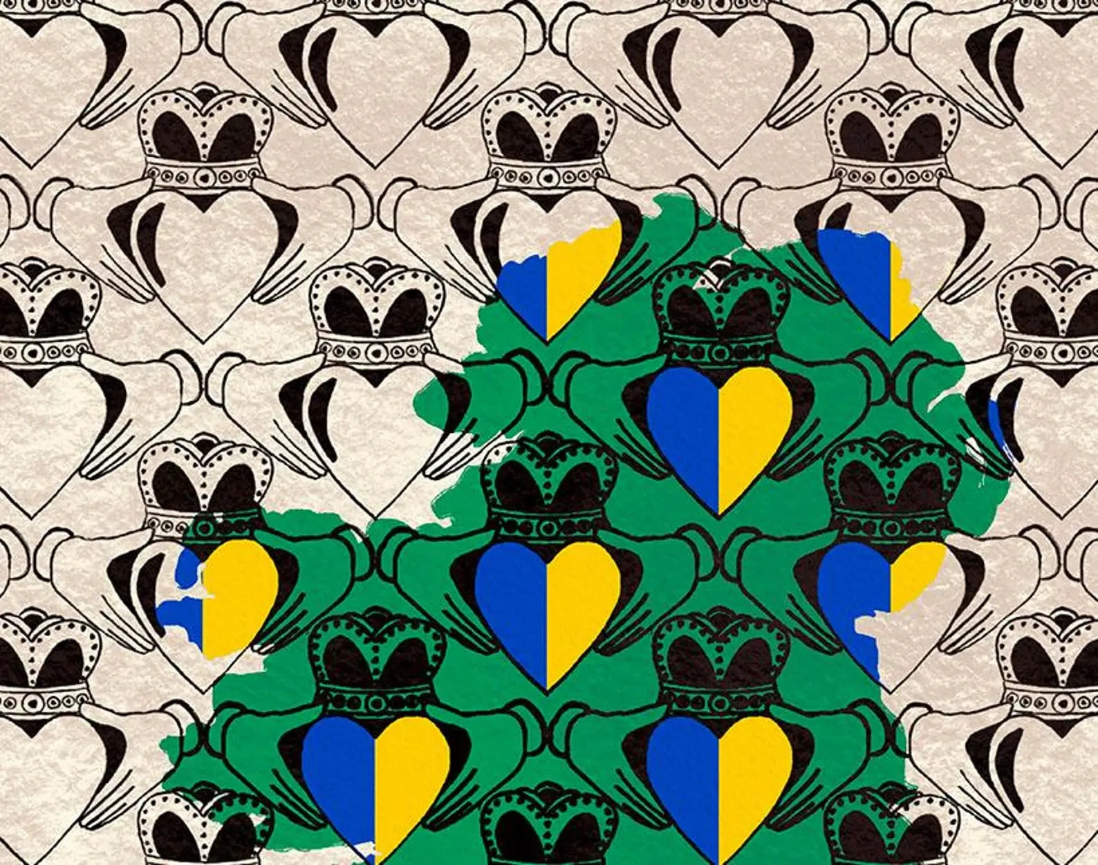 Personalised County Claddagh Ireland Print close up detail | Mauds Studio