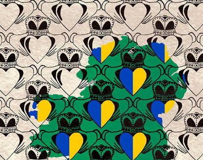 Personalised County Claddagh Ireland Print close up detail | Mauds Studio