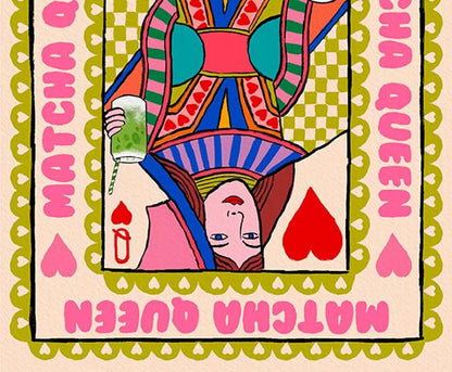Matcha Queen Playing Card Art Print alternative view | Mauds Studio