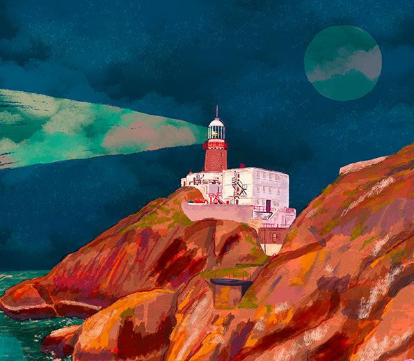 Howth Head, Dublin Lighthouse Print close up detail | Mauds Studio