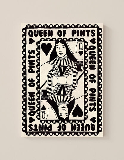 Guinness Queen Of Pints Playing Card Print shown in a room setting | Mauds Studio