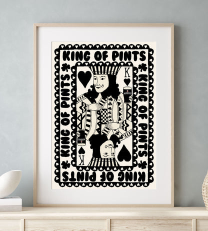 Murphy's King Of Pints Playing Card | Black And White close up detail | Mauds Studio
