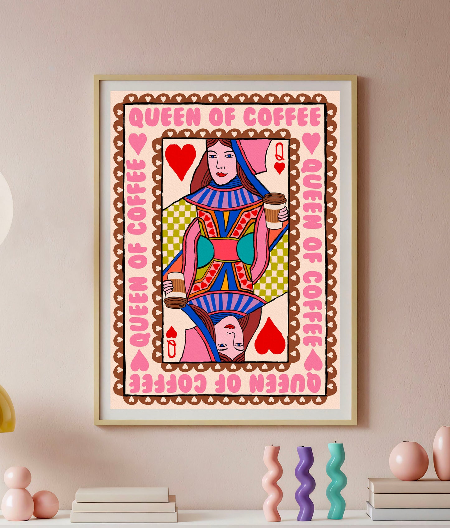 Queen of Coffee | Playing Card Wall Art Print | Mauds Studio