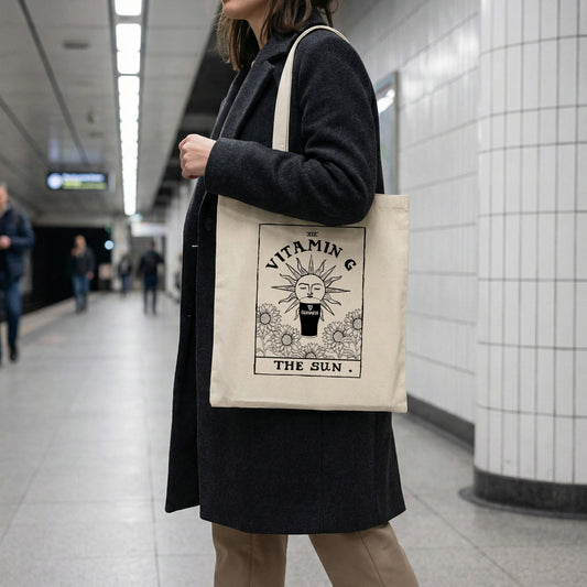 Vitamin G - Guinness | Irish Tarot Card Graphic Tote Bag lifestyle photo | Mauds Studio