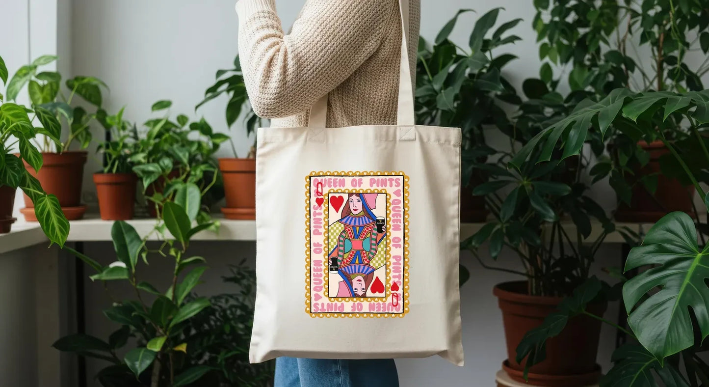 Queen of Pints | Guinness Irish Tote Bag alternative view | Mauds Studio