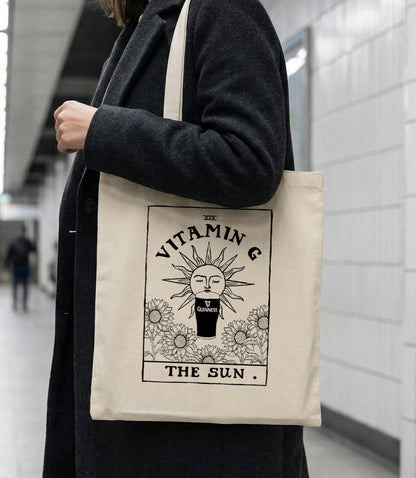 Vitamin G - Guinness | Irish Tarot Card Graphic Tote Bag | Mauds Studio