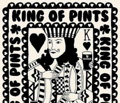 Guinness, King Of Pints Playing Card Print shown in a room setting | Mauds Studio