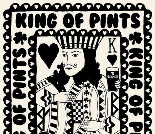 Guinness, King Of Pints Playing Card Print shown in a room setting | Mauds Studio