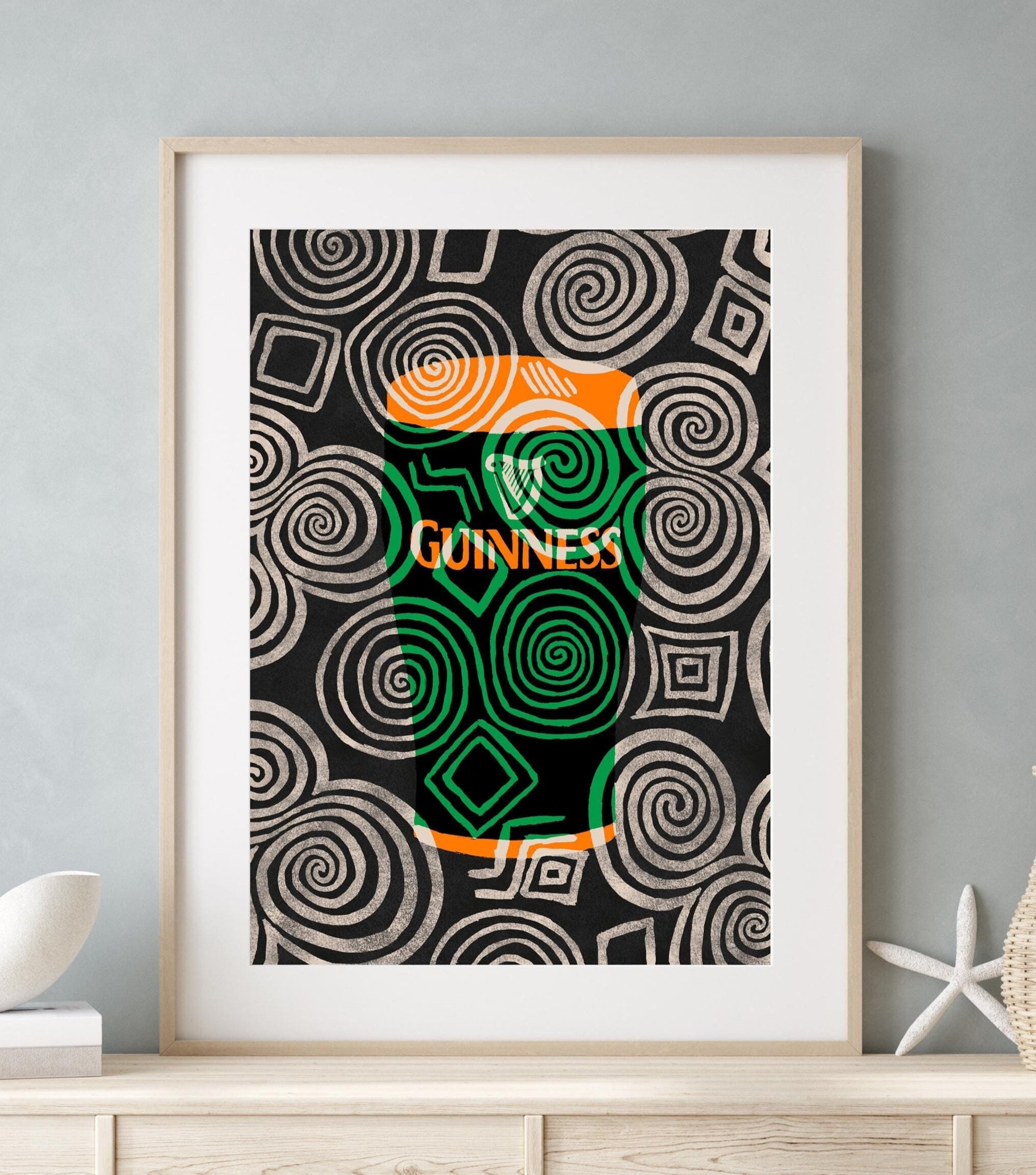 Guinness Celtic Tri Spiral Print | Mauds Studio