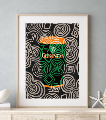 Guinness Celtic Tri Spiral Print | Mauds Studio
