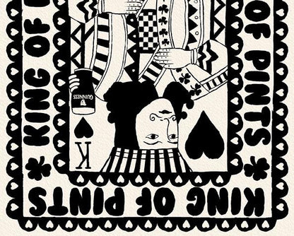 Guinness, King Of Pints Playing Card Print close up detail | Mauds Studio