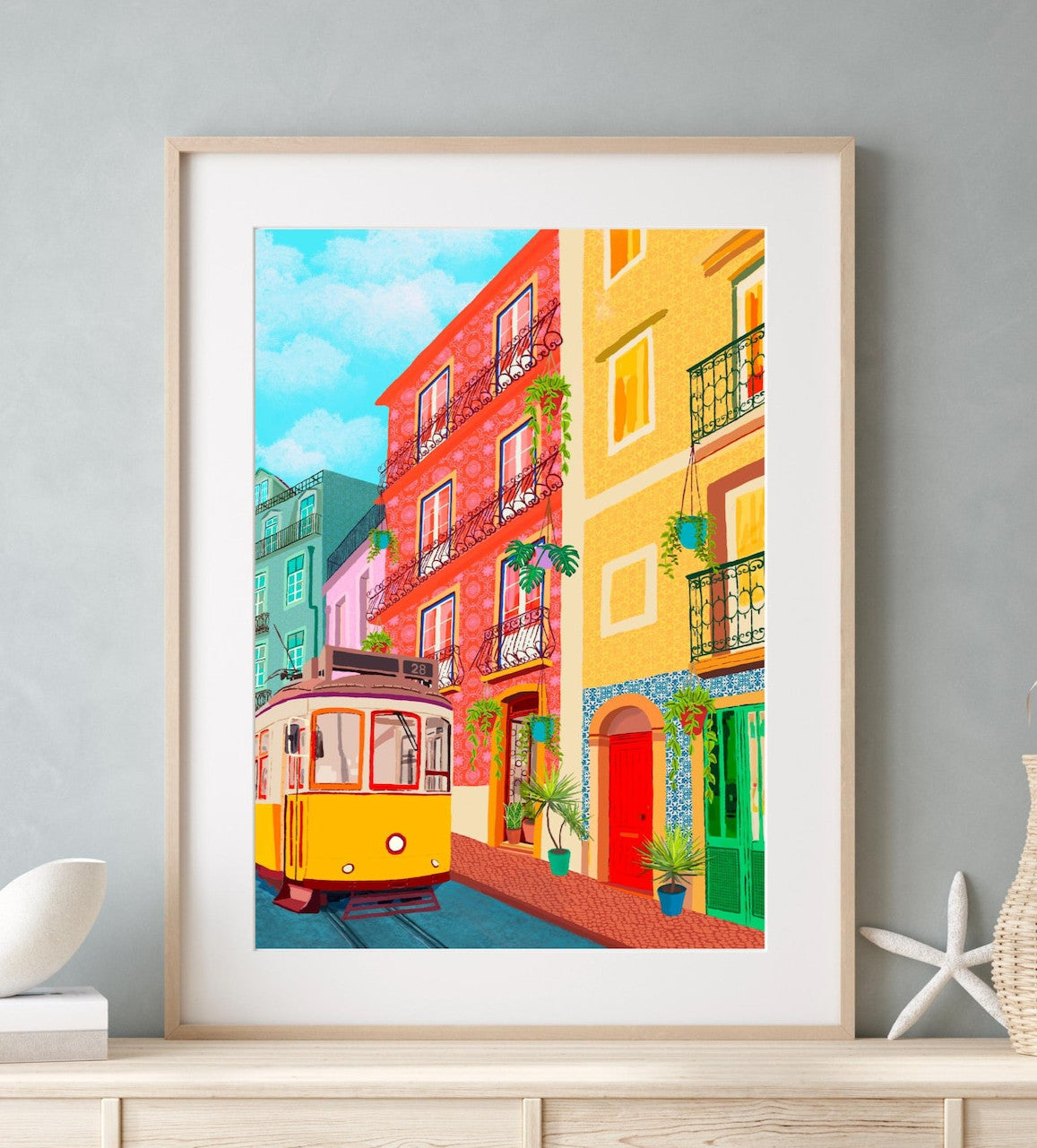 Lisbon, Portugal Tram 28 Travel Print | Mauds Studio