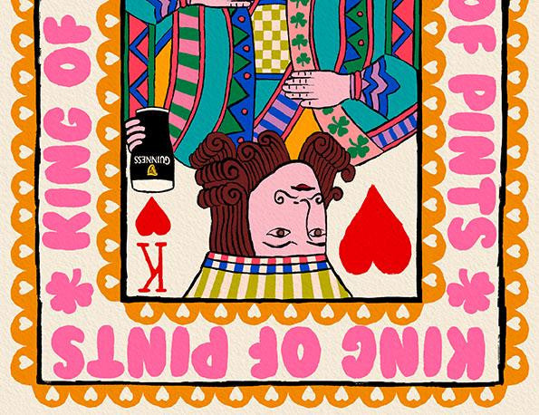 King of Pints Irish Wall Art | Guinness Wall Art close up detail | Mauds Studio