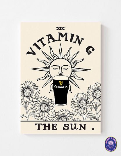 Tarot Card Vitamin G Guinness Print shown in a room setting | Mauds Studio
