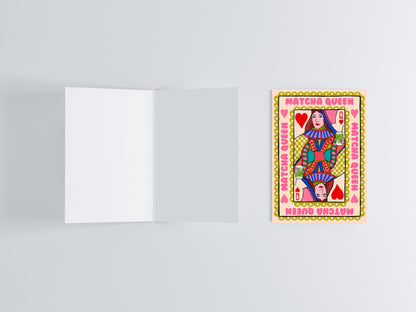 Matcha Queen A6 Greeting Card flat lay photo | Mauds Studio