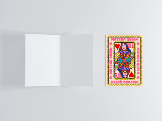 Matcha Queen A6 Greeting Card flat lay photo | Mauds Studio