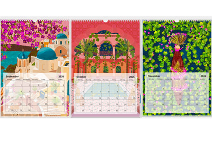 A3 2026 Travel Destinations Calendar | A3 Wall Calendar product photo 5 | Mauds Studio