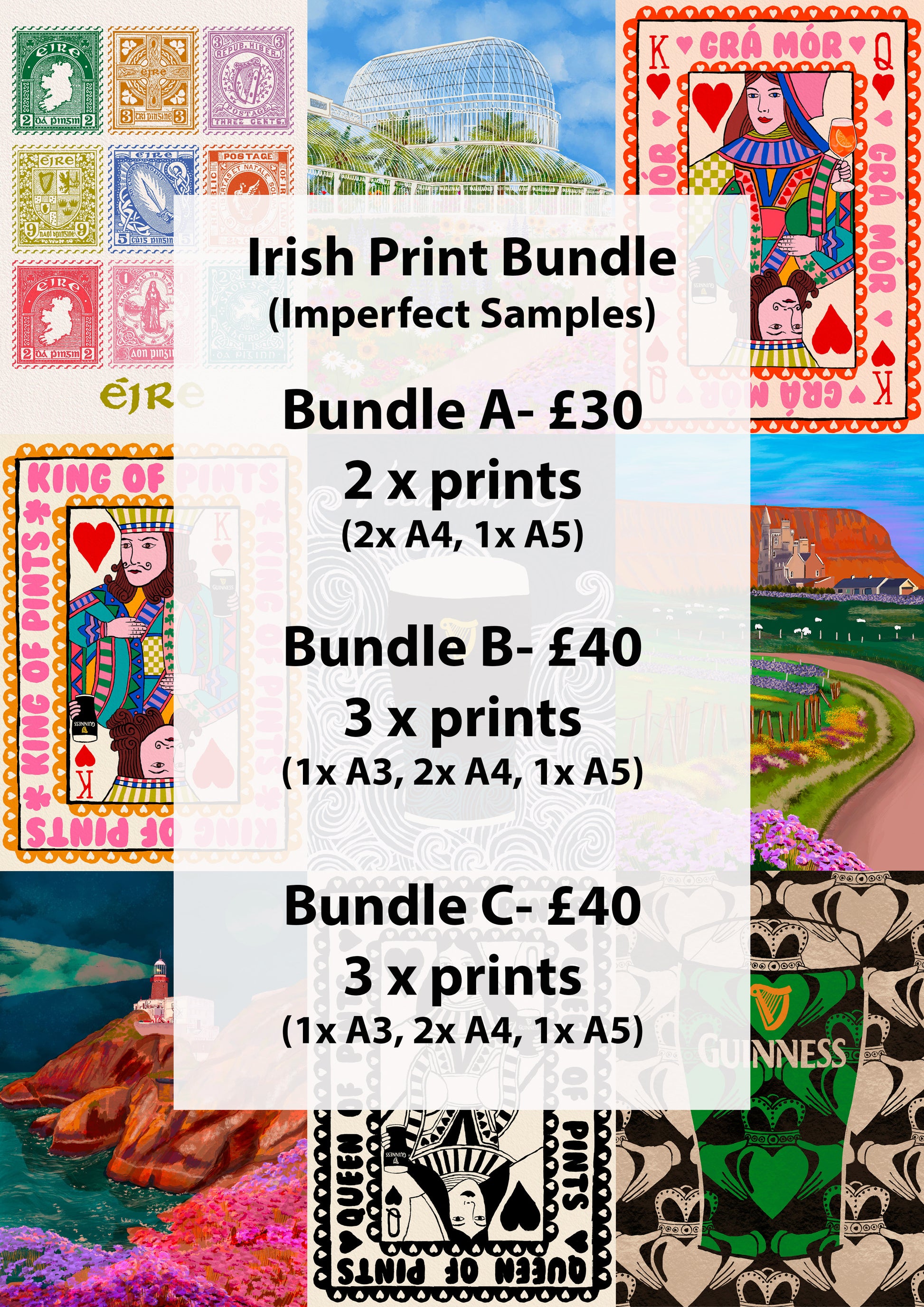 Irish Print Bundle - Studio Sample Sale *Minor Imperfections* shown in a room setting | Mauds Studio