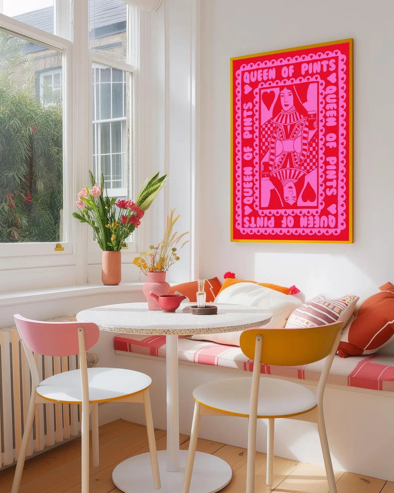 Pink And Red Queen Of Pints Playing Card alternative view | Mauds Studio
