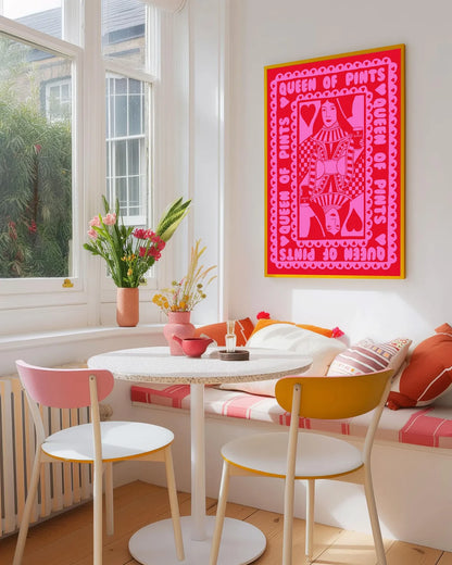Pink And Red Queen Of Pints Playing Card alternative view | Mauds Studio