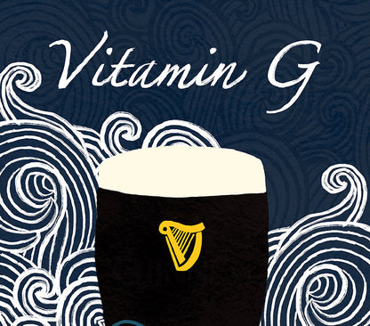 Vitamin G Guinness | Sea Waves Wall Art Print close up detail | Mauds Studio