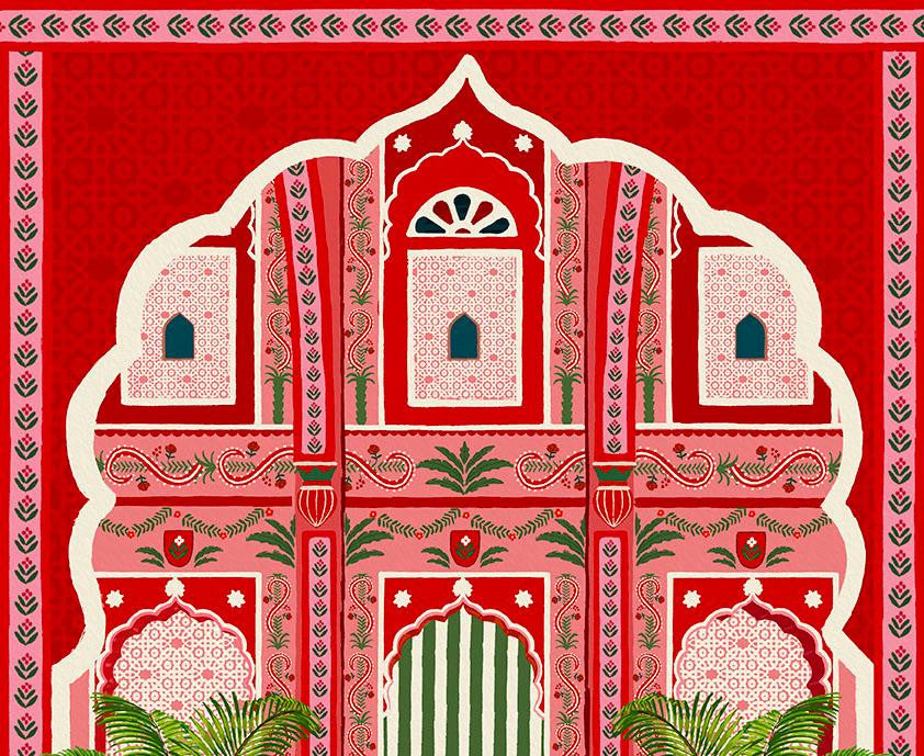 Villa Palladio Jaipur | Travel Art Print close up detail | Mauds Studio