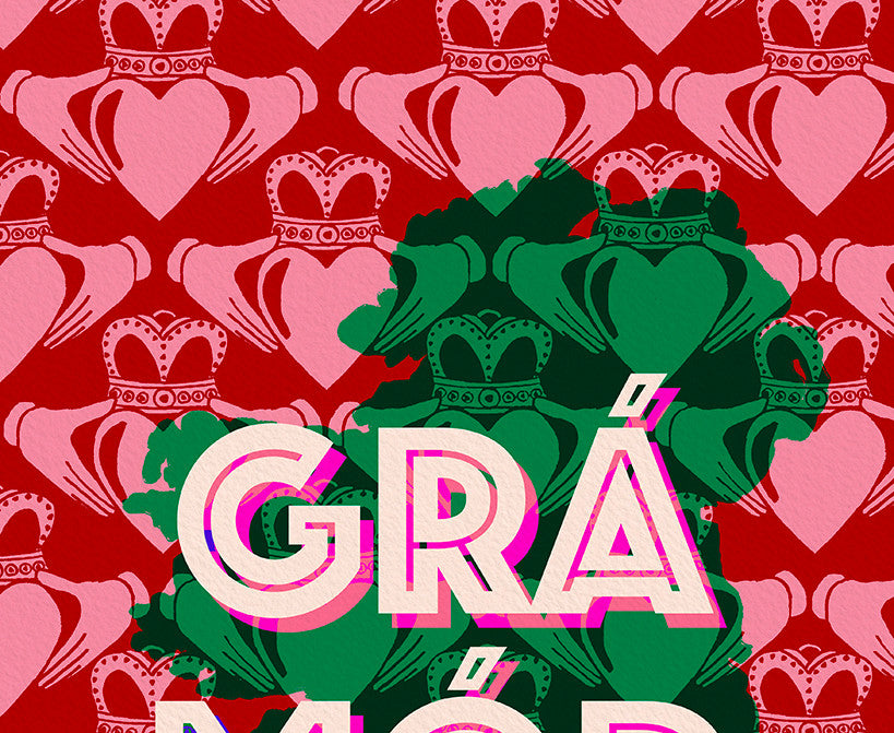 Grá Mór Claddagh Print - Irish Art close up detail | Mauds Studio