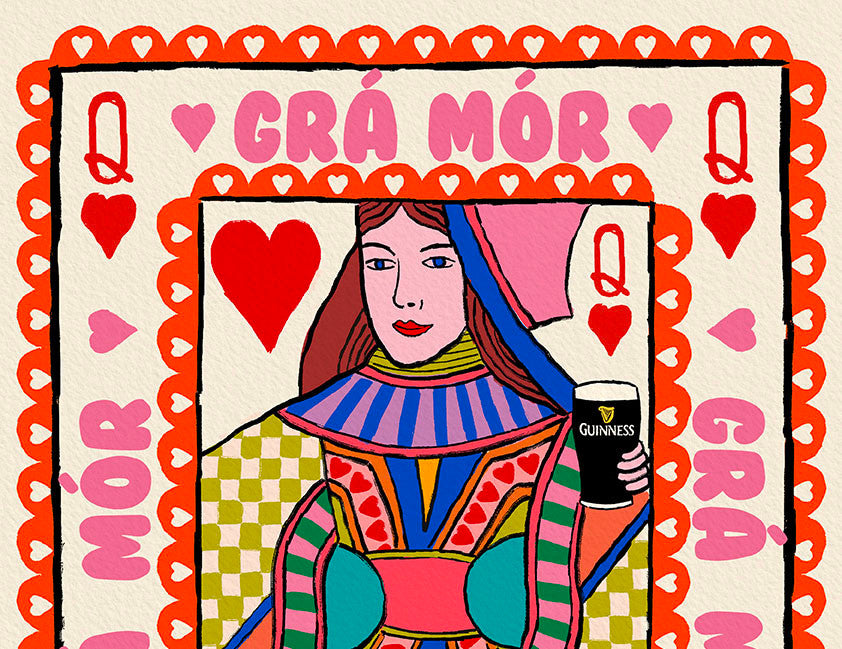 Grá Mór Pride | Kings or Queens Playing Card Print | LGBTQ+ | Big Love close up detail | Mauds Studio