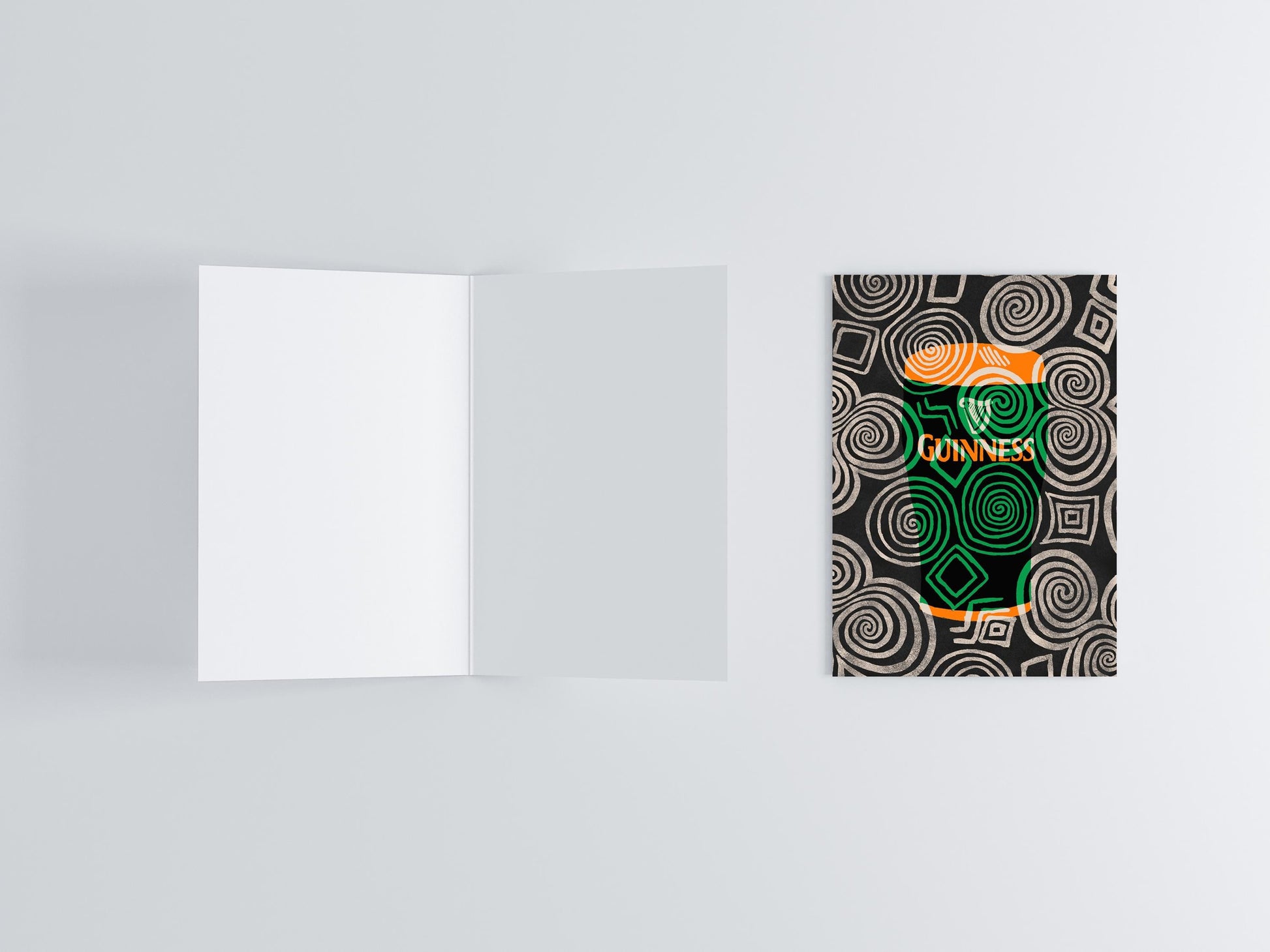 Guinness & Celtic Tri Spiral Greeting Card flat lay photo | Mauds Studio