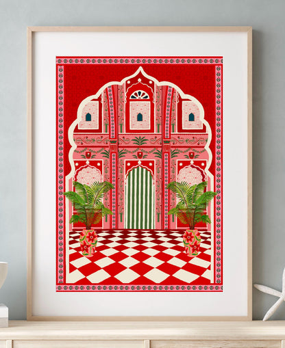 Villa Palladio Jaipur | Travel Art Print shown in a room setting | Mauds Studio