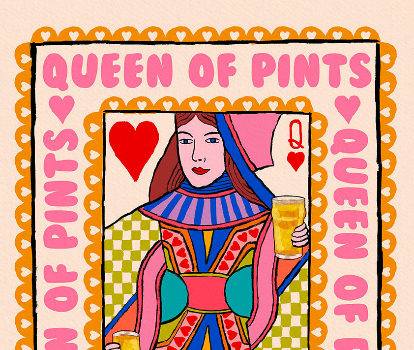 Cider Queen of Pints Print: Drinks Wall Art close up detail | Mauds Studio