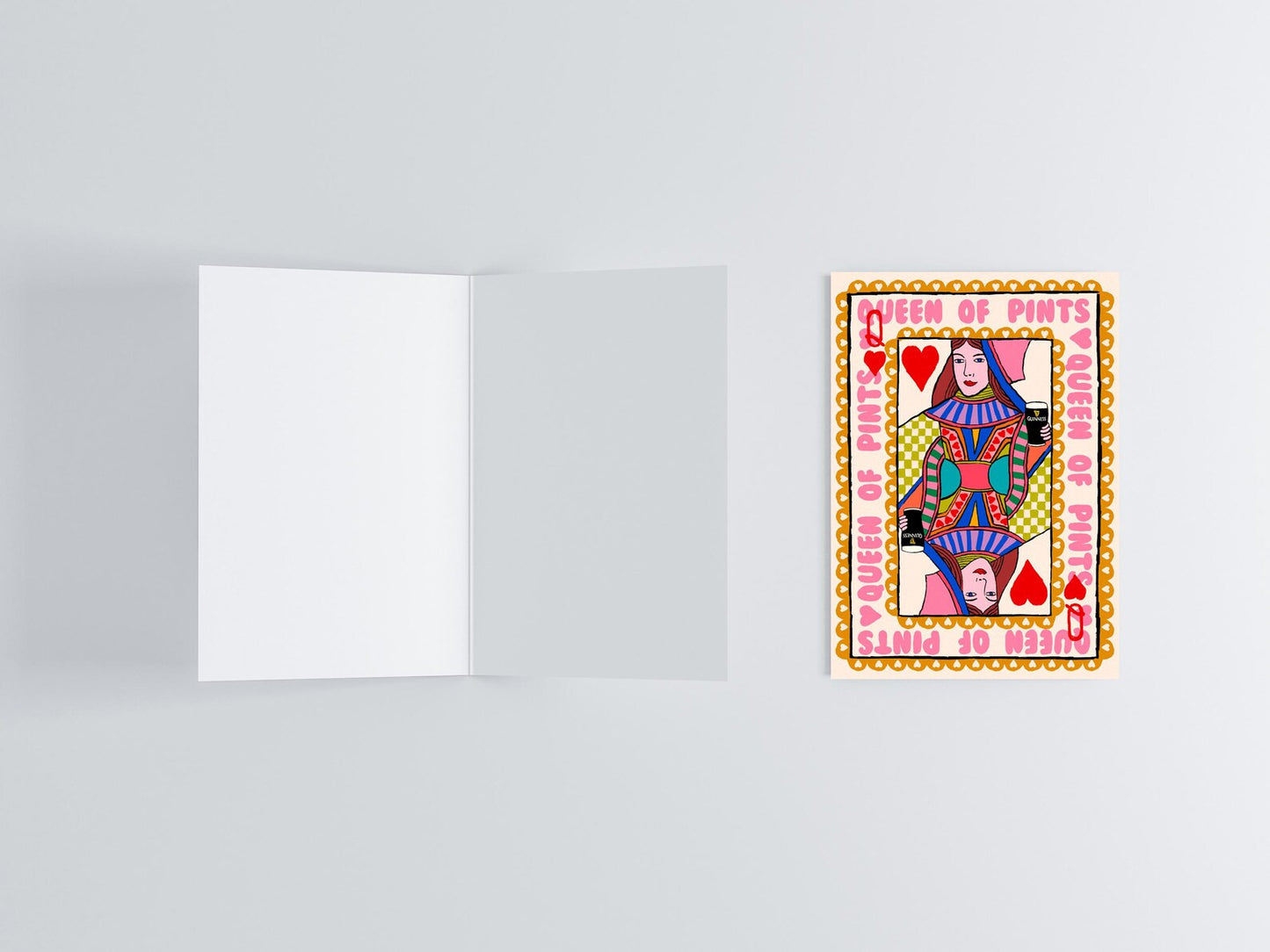 Guinness & Queen Of Pints Greeting Card flat lay photo | Mauds Studio