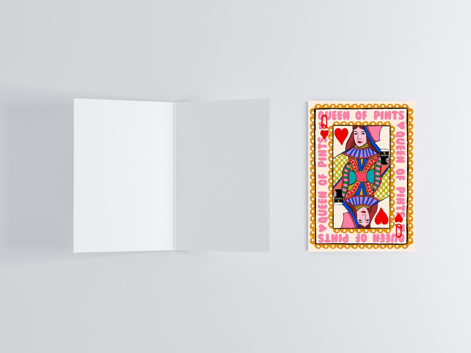Guinness & Queen Of Pints Greeting Card flat lay photo | Mauds Studio