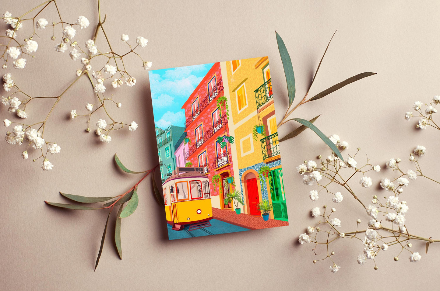 4 Pack European Travel Greeting Cards close up detail | Mauds Studio