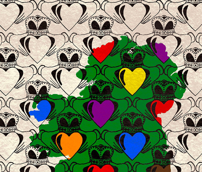 Love Pride Ireland LGBTQ Art Print shown in a room setting | Mauds Studio