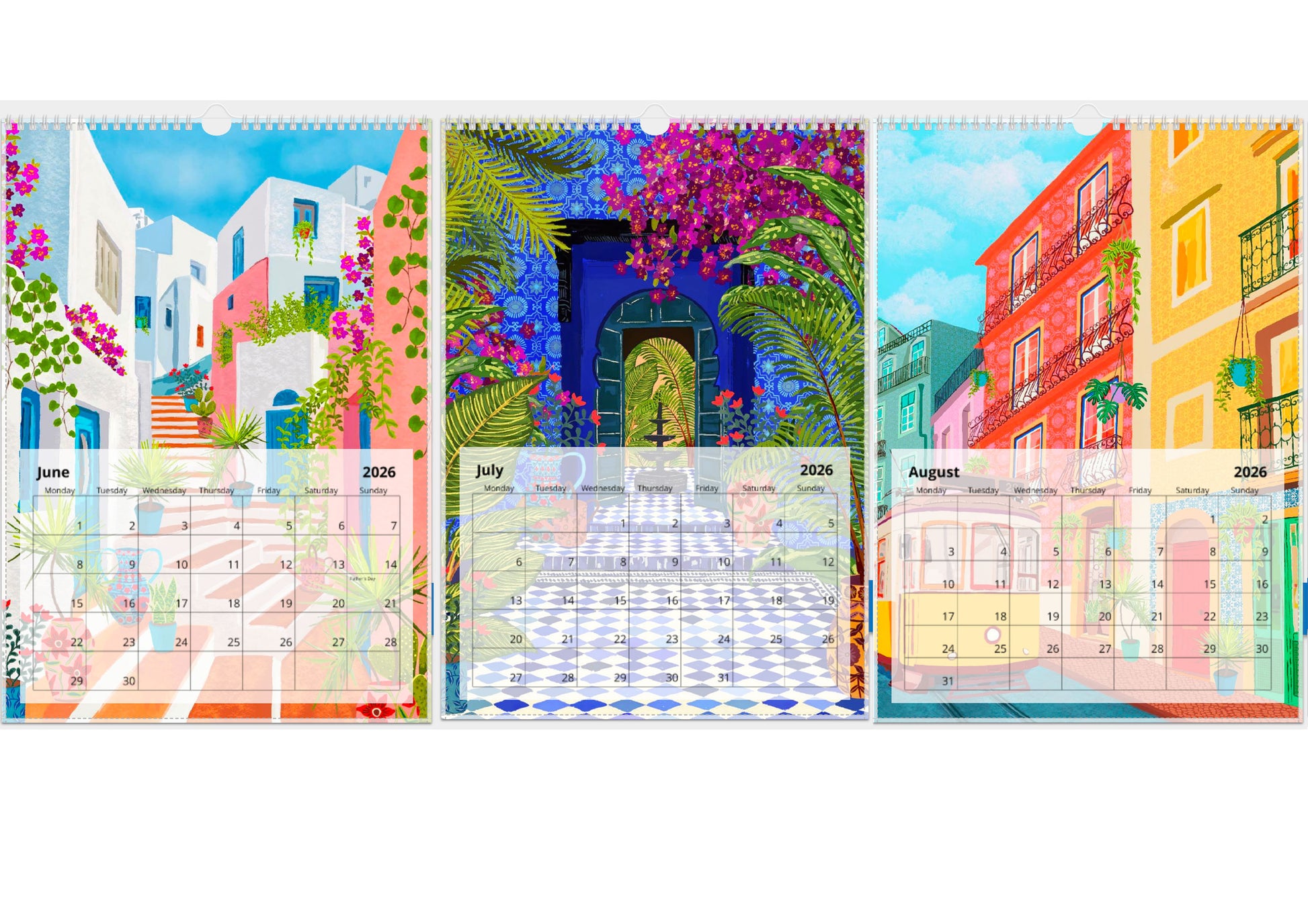 A3 2026 Travel Destinations Calendar | A3 Wall Calendar alternative view | Mauds Studio