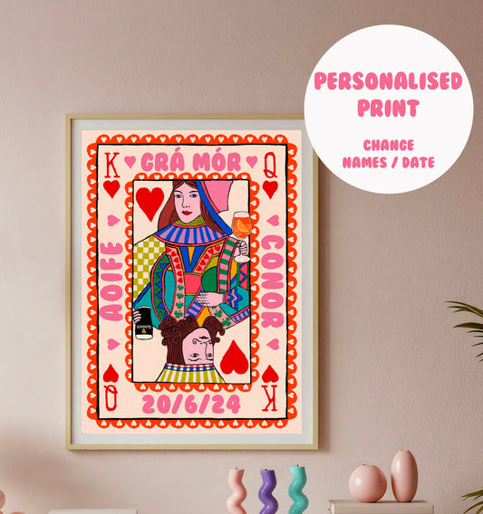 Personalised Grá Mór Irish Playing Card | Wall Art Print | Mauds Studio