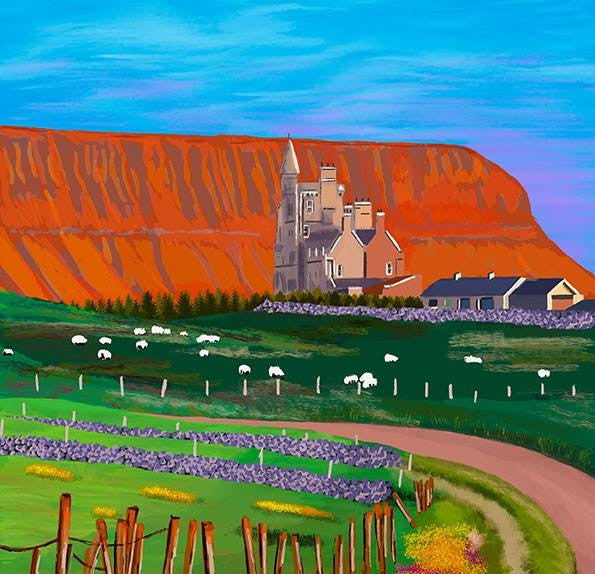 Mullaghmore, County Sligo | Wild Atlantic Way Wall Art Print shown in a room setting | Mauds Studio