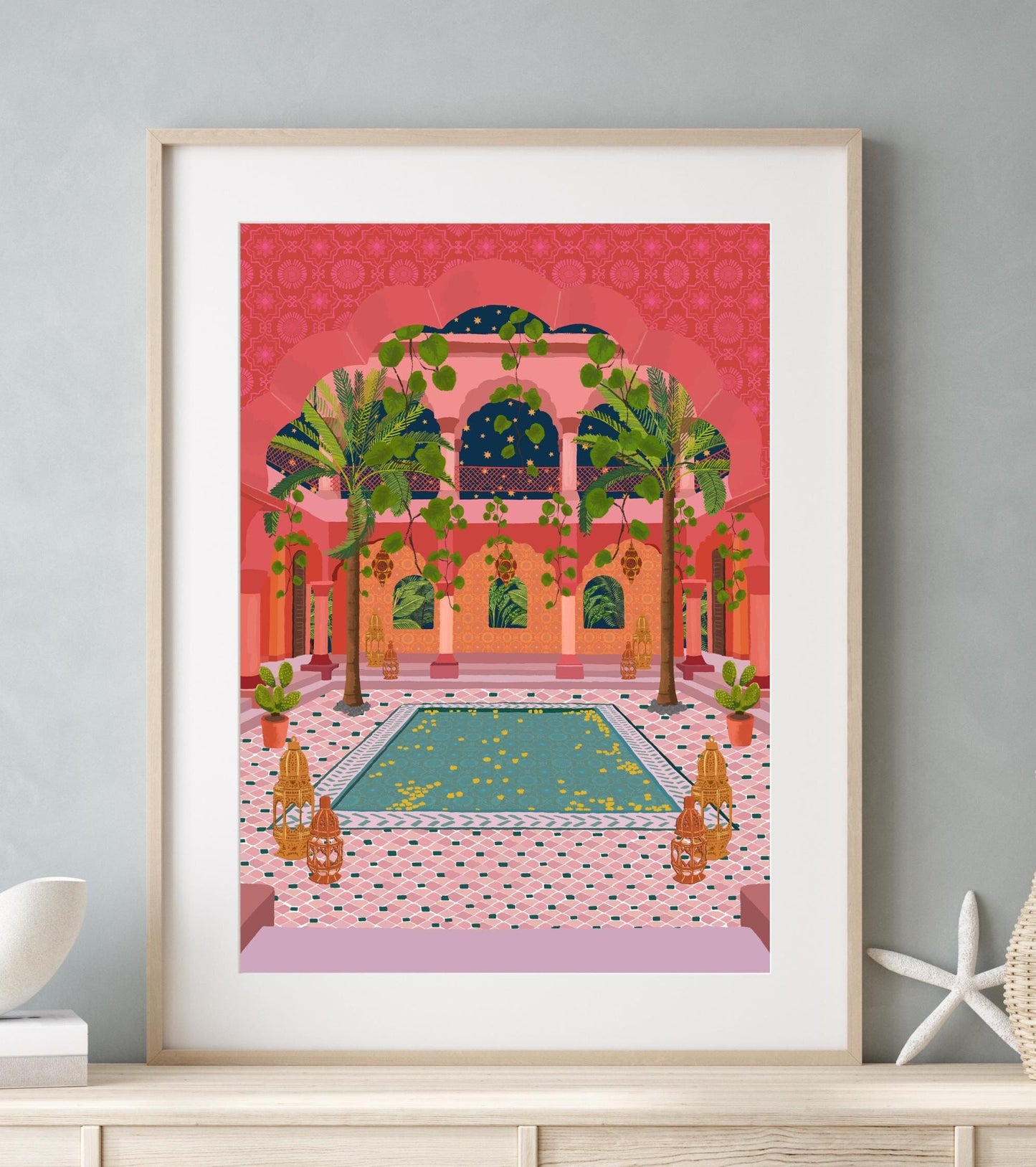 Moroccan Riad | Tropical Wall Art | Mauds Studio