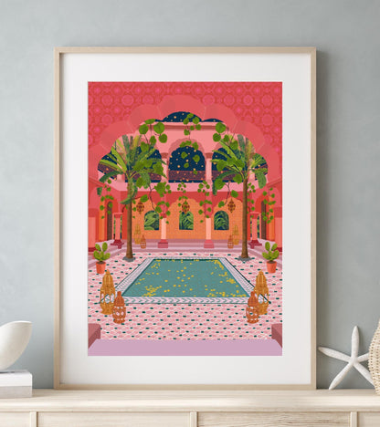 Moroccan Riad | Tropical Wall Art | Mauds Studio