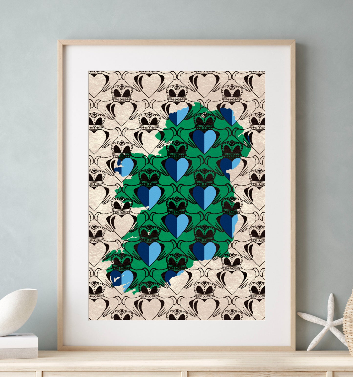 Personalised County Claddagh Ireland Print | Mauds Studio