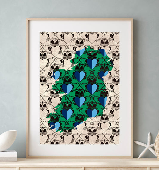 Personalised County Claddagh Ireland Print | Mauds Studio