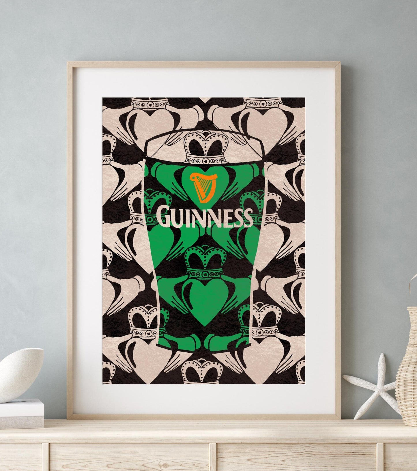 Love Guinness Claddagh Wall Art Print | Mauds Studio