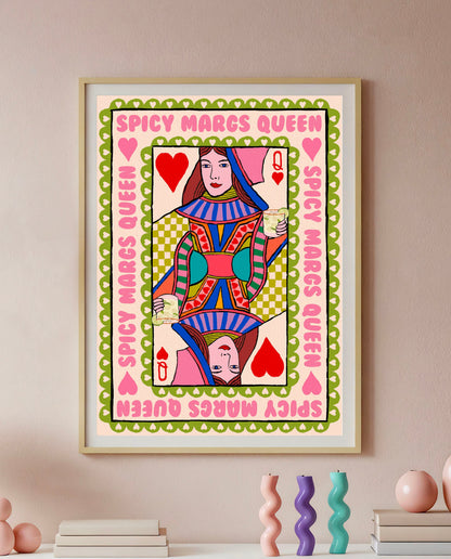 Spicy Margs Queen Playing Card Print | Mauds Studio