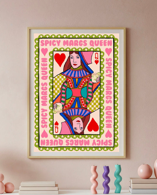 Spicy Margs Queen Playing Card Print | Mauds Studio