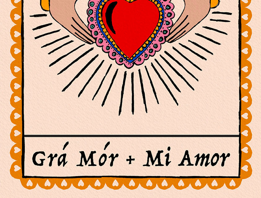 Grá Mór - Mi Amor | Claddagh & Sacred Heart Wall Art Print product photo 6 | Mauds Studio