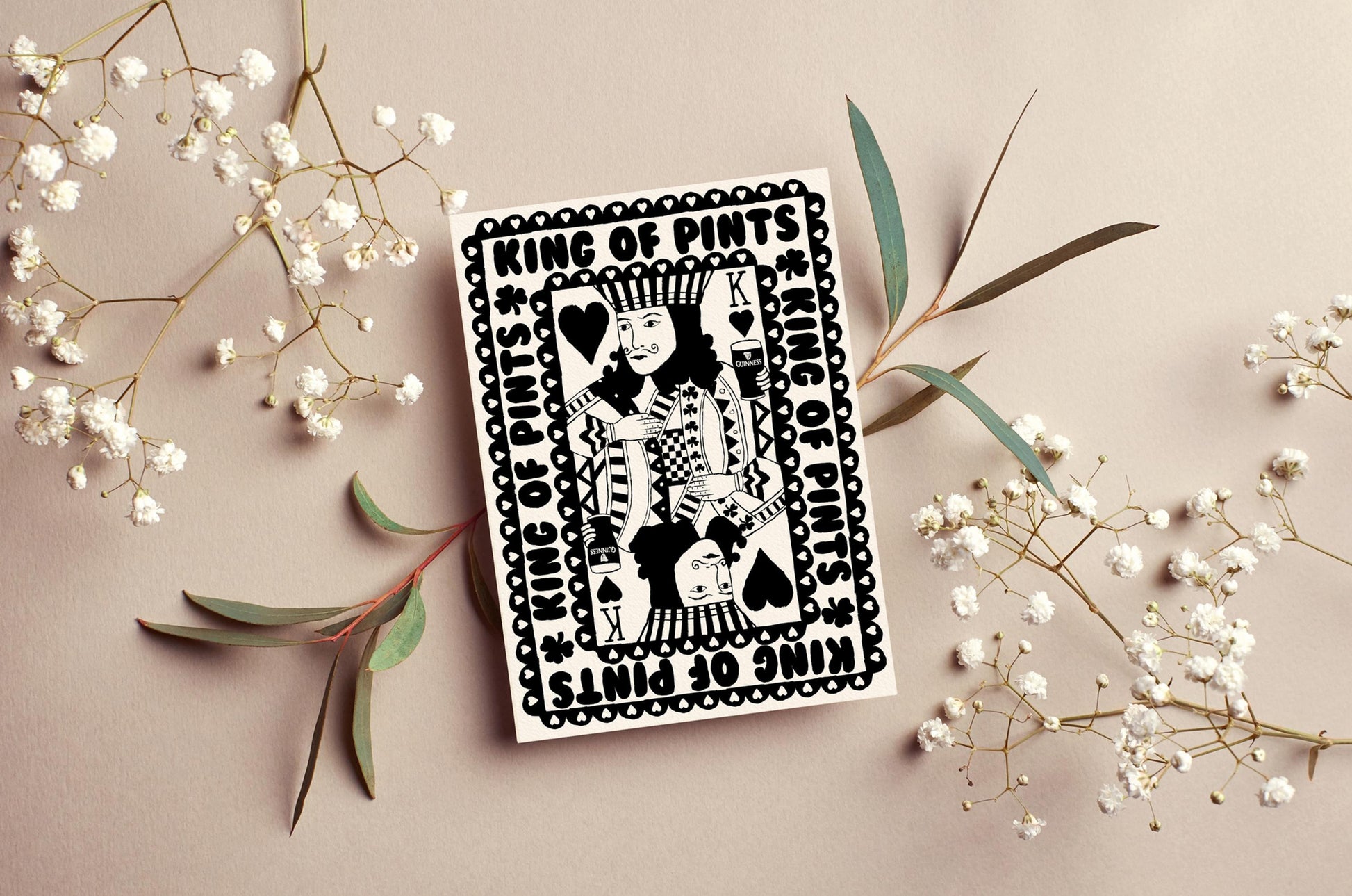 King Of Pints Greeting Card | Mauds Studio