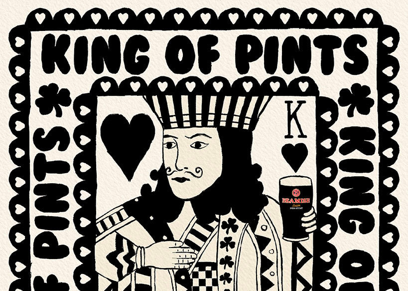 Beamish King Of Pints Playing Card | Black And White lifestyle photo | Mauds Studio